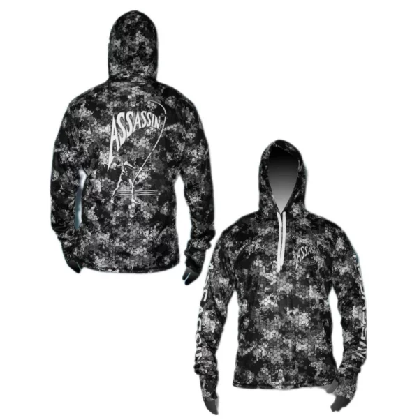 Assassin Q-Dry HEX Camo Moisture Management Hoodie UV fishing apparel - Image 3